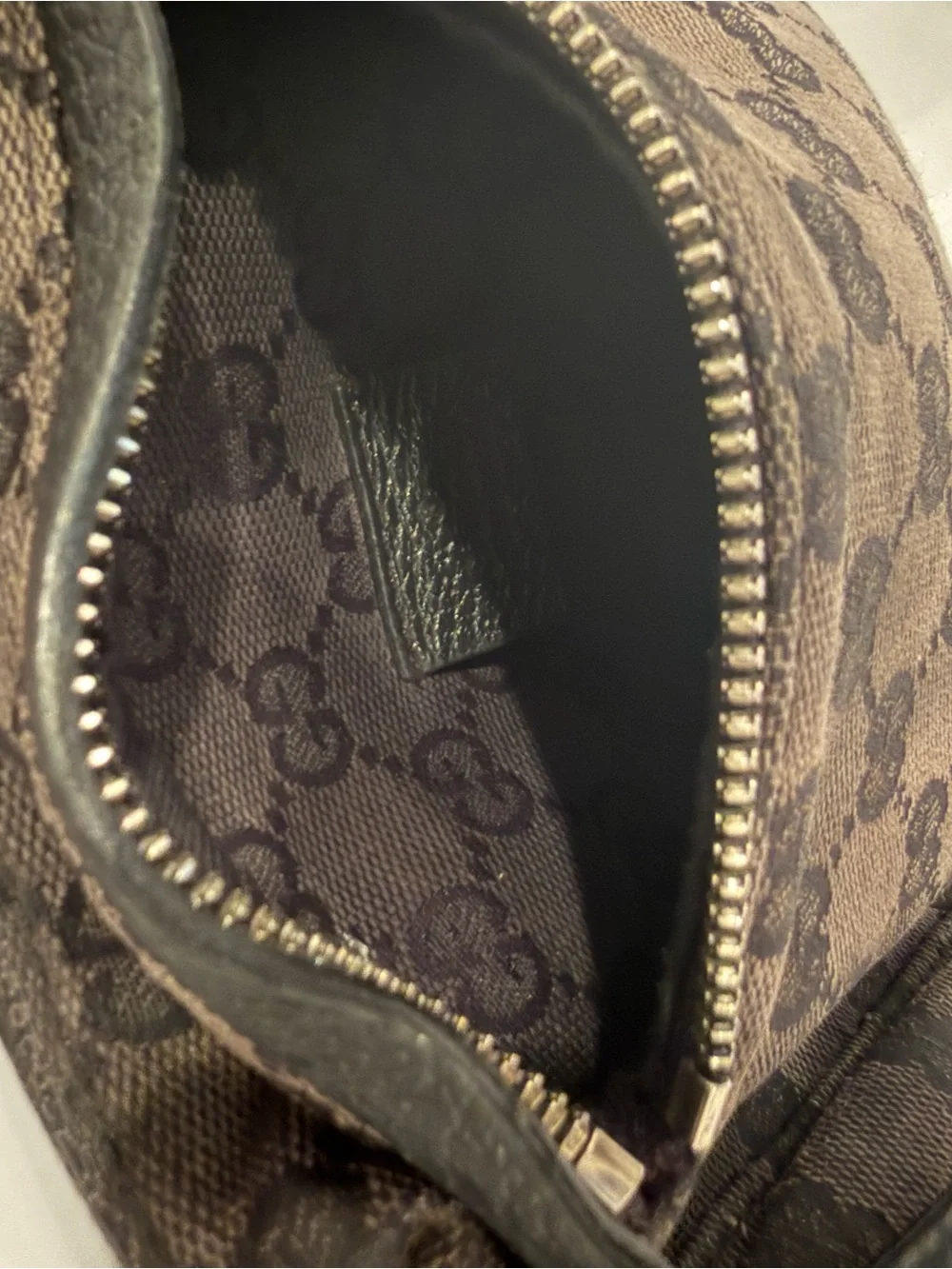 Gucci Black and Brown Monogram Belt Bag